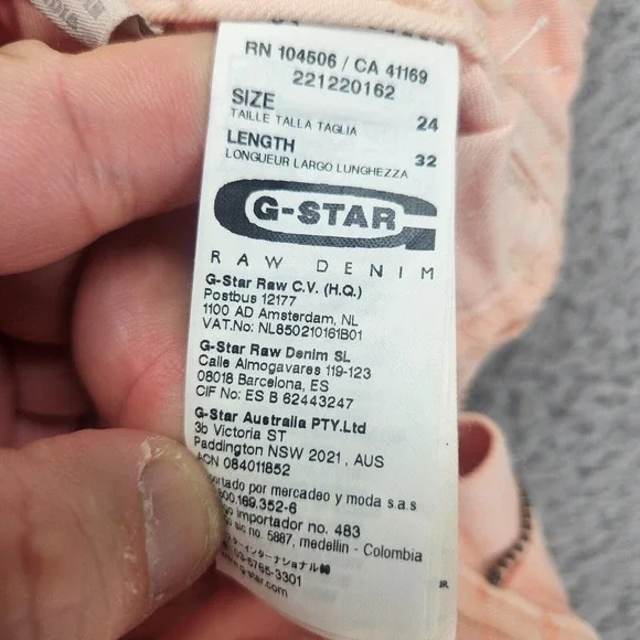 G-Star Jeans Women's Size 24W Orange Pastel Color Zip Fly Skinny 25x32 - Picture 6 of 16